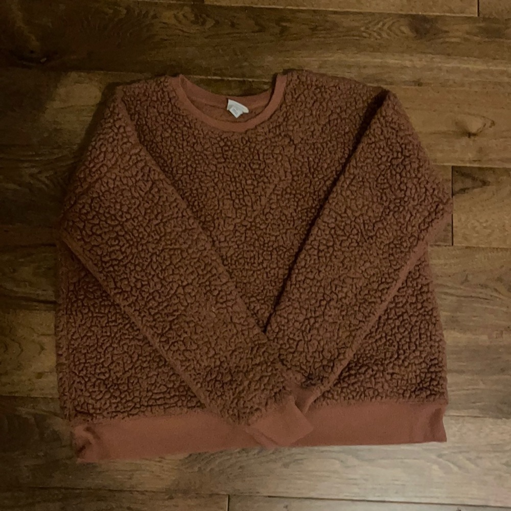 Burnt orange sherpa pullover